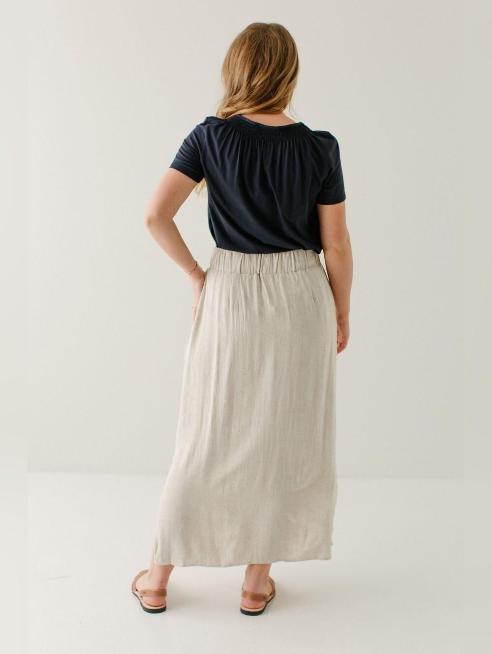 Winslet' Waist Tie Maxi Skirt In Natural (size XS) - Picture 3 of 16
